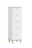Schildmeyer Hilda 155885 Commode, wit mat/kunsteiken decoratie, 40 x 40 x 142 cm