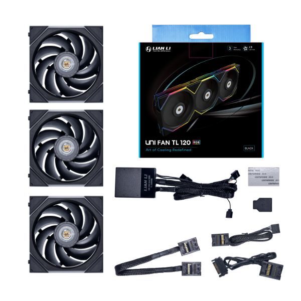 Lian Li UNI FAN TL 120 RGB Black - 120mm Case Fan - 3-Pack