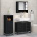 Maison Exclusive - Ensemble d'accessoires de salle de bain, 3 pièces, noir, aspect chêne, 80 x 33 x 60 cm
