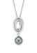 Orphelia ZH-7116 - Ketting met hanger spiraal met grijze parel - 925 zilver - zirkonia - 45 cm