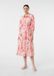 Comma - Vrouwen Midi-jurk van Viscose met All-overprint en 3/4-mouwen - Maat 36 - Roze