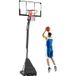 Panier de basket mobile, hauteur réglable de 2,45 à 3,05 m, panneau incassable, réglage en hauteur par manivelle