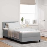 Maison Exclusive - Lit à ressorts avec matelas Gris clair 90 x 190 cm tissu