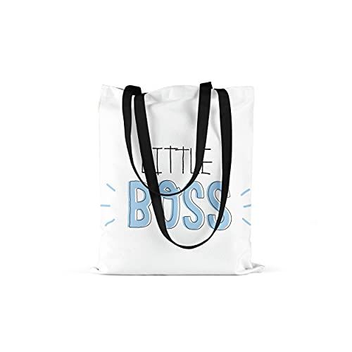 Bonamaison - Herbruikbare Draagtas - 48x55 cm - 100% Katoen - Zwarte Handvatten