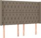 vidaXL Hoofdbord - Tissu - Taupe - 163x16x118/128 cm