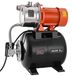 Pompe de puits peu profond 1,6 CV avec réservoir sous pression, 230V, 6000 litres par heure, pompe d'irrigation en acier inoxydable avec réservoir de 19 litres, système automatique d'augmentation de la pression de l'eau, régulateur de pression de 1,4-2,8 bar, convient pour jardin, pelouse et maison