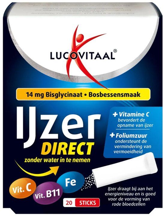 Lucovitaal IJzer bisglycinaat bosbes 20 Sachets