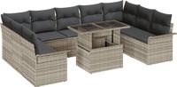 vidaXL Banc de jardin gris clair poly rotin
