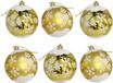 Gerimport Kerstballen - gedecoreerd - 6x st - goud - D6 cm - kunststof - kerstversiering