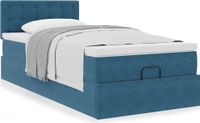 Prolenta Maison Exclusive - Ottomaans bedframe met matras, donkerblauw, 80x200 cm, fluweel