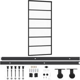 vidaXL Schuifdeur met beslag 90x205 cm aluminium en ESG-glas