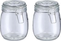Zeller Voorraadpot/bewaarpot Alfie - 2x - 750 ml - glas - beugelsluiting