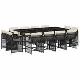 vidaXL 13-delige Tuinset met Kussens Poly Rattan Zwart