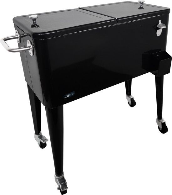 AXI Retro Cooler Zwart - 76L - Koelbox met wielen