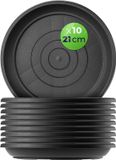 KADAX Plat pour pot de fleurs rond 21 cm anthracite plastique 10 pièces