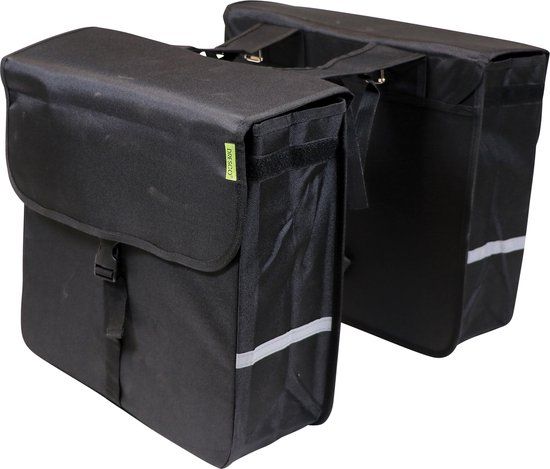 Dresco Luxe Shopper Dubbele Fietstas 40 Liter Nylon Zwart