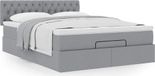 Maison Exclusive - Lit plateforme avec matelas, gris clair, 140x190 cm, textile