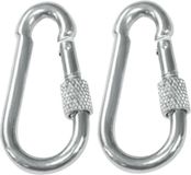 AMIG Karabijnhaak met schroefsluiting - 2x - 6 x 60mm - gegalvaniseerd staal - 120kg - mousqueton