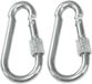 AMIG Karabijnhaak met schroefsluiting - 2x - 6 x 60mm - gegalvaniseerd staal - 120kg - mousqueton