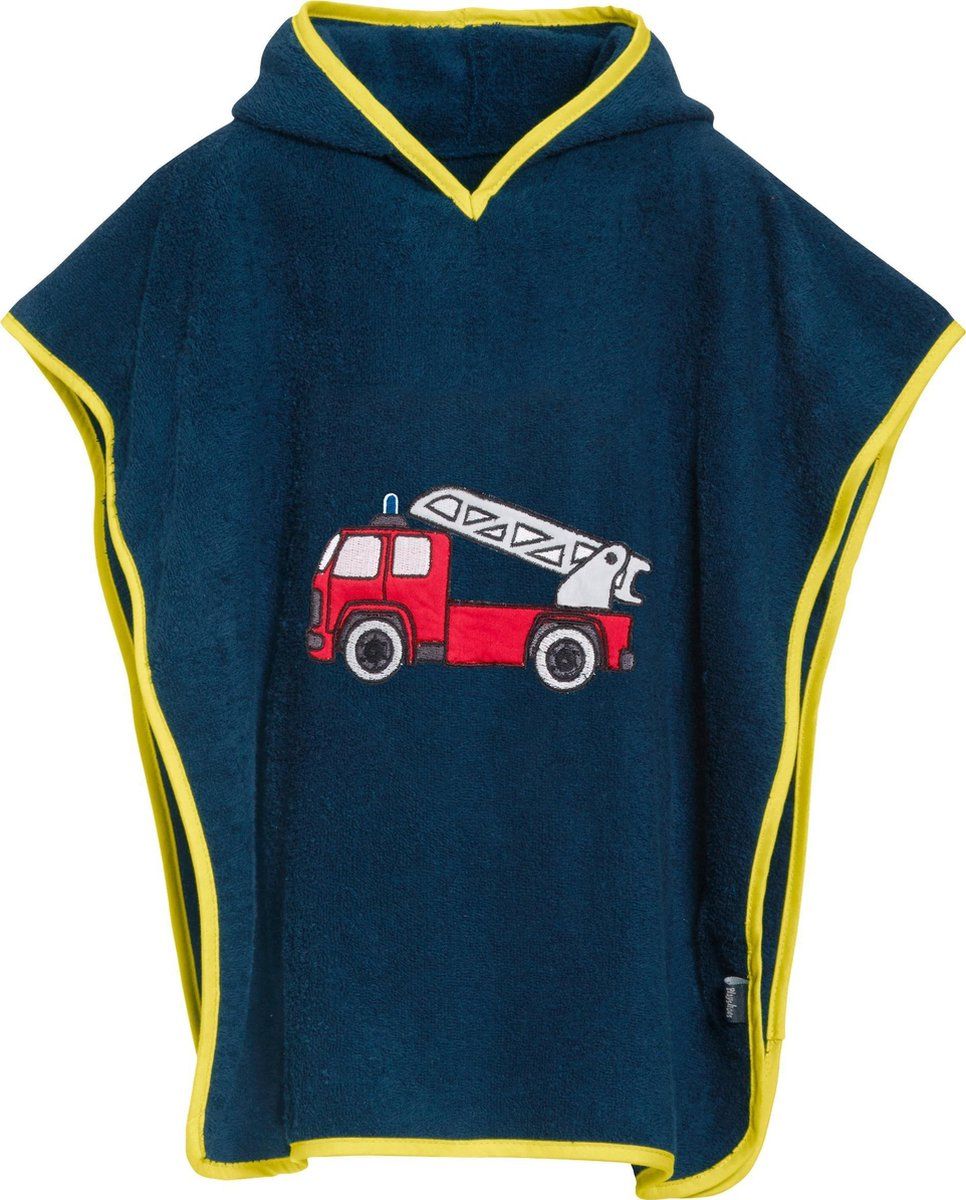 Playshoes Terry poncho brandweer marine - blauw - katoen