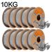 PLA-filament - filament pour imprimante 3D - 10 kg - 1 kg par bobine - Gris clair - Convient aux imprimantes FDM