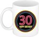 Bellatio Decorations Verjaardag mok / beker - happy birthday 30 jaar - neon - 300 ml