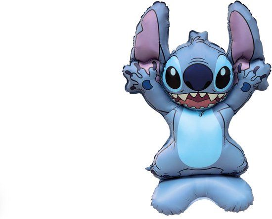 Procos Lilo en Stitch Folie ballon - Standing airwalker van 103 cm - Blauw/paars