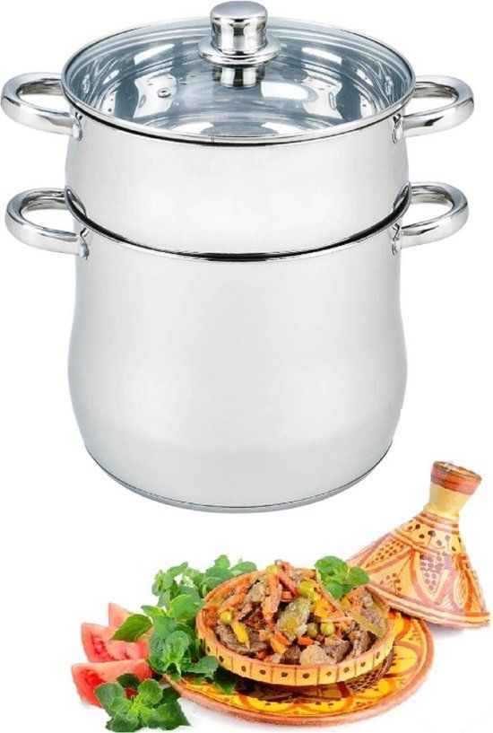 Royal Swiss Couscous Pan - 8 Liter - Stainless Steel