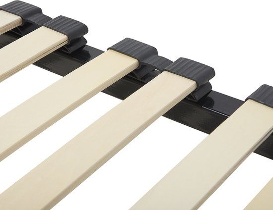 Beliani COMBOURG Lattenbodem - Zwart - 90x200 cm - Staal