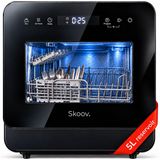 Skoov Mini Vaatwasser met waterreservoir PRO - 3 couverts - 6 wasprogramma's - Zwart