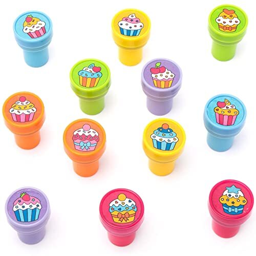 Baker Ross Baker Ross Cupcake Stempels - 12 Stuks, Stempelset voor Kinderen, Perfect voor Kinderen Verjaardagsgeschenken (FC368)