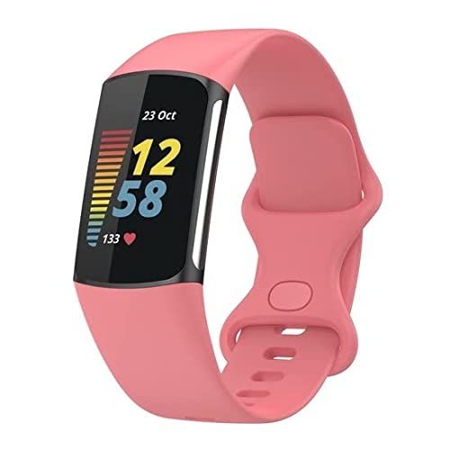 Qubix Sportbandje met dubbele lus - Roze - Maat: L - Geschikt voor Fitbit Charge 5 - 8720621112273