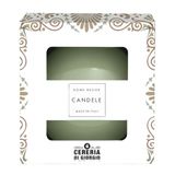 Decoratieve Cereria Di Giorgio Decoratieve gelakte bolkaars diameter 10 cm - brandduur 49 uur - kleur vintage groen - geschenkdoos