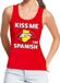 Bellatio Decorations Shoppartners Bv Kiss me I am Spanish tanktop / mouwloos shirt rood dames - feest shirts dames - Spanje kleding S