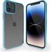 Coverzs telefoonhoesje geschikt voor Apple iPhone 12 hoesje clear soft case camera cover - transparant hoesje met gekleurde rand - blauw