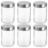 Wellhome Set van 6 glazen weckpotten + roestvrij staal 1,2 L