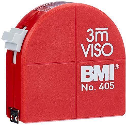 BMI Viso 405341010 Zakbandmaat met binnenmeting en passerfunctie, lengte 3 m, wit gelakt lint