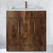 Hudson Reed Cluo meuble vasque chêne foncé 80cm avec vasque | poignées bronze brossé