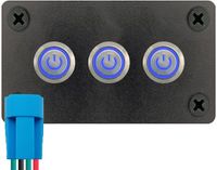ProRide Interrupteur à bascule métallique 12-24V OFF-(ON) - Panneau encastrable triple - 12mm - IP67 - Indicateur LED Bleu