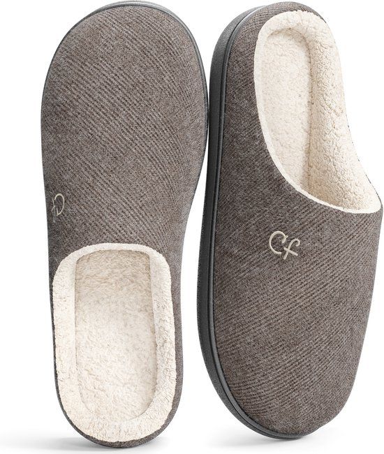 Heren Pantoffels - Sloffen - Maat 42/43 - Grijs - Anti-slip - Comfeet