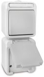 Peranova 102441 Pera Schakel-/stopcontact combinatie spatwaterdicht Lichtgrijs, Donkergrijs 1 stuk(s)