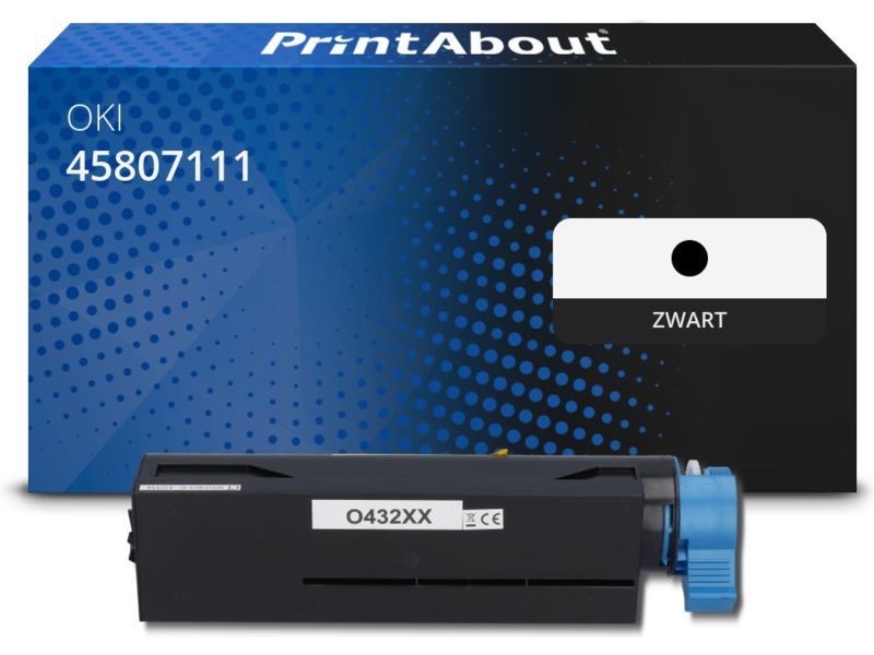 PrintAbout Toner 45807111 Zwart geschikt voor OKI