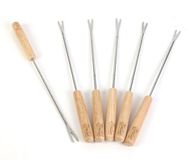 Cook Concept Fondue vorken - 6 stuks - RVS/Hout - 22 cm