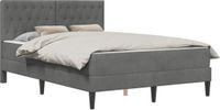 vidaXL Bedframe met matras Donkergrijs 160 x 200 cm Fluweel