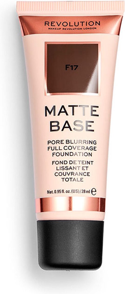 Makeup Revolution Matte Base Pore Blurring Full Coverage Foundation - F17