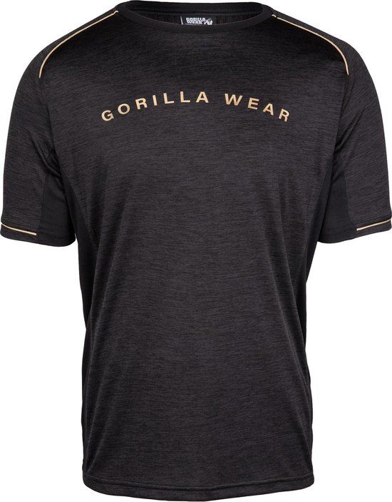 Gorilla Wear Fremont T-shirt - Zwart / Goud - XL - Mannen