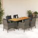 Prolenta Maison Exclusive Tuinset voor buiten, 7-delig, met kussens, grijs, van polyrotan