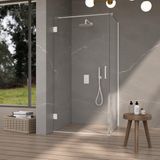 FortiFura Galeria Douchecabine - 100x100x200cm - Vierkant - Helder veiligheidsglas - Mat wit