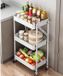 Merkloos / Sans marque Wan GmbH Metalen Rolwagen - Opbergrek 3-laags - Keuken Organiseren - Opvouwbaar Ontwerp - 45.5x29.5x77cm - Wit