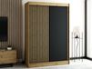 LAMORA Armoire 2 portes coulissantes 150 cm chêne artisan
